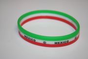 MEXICO COUNTRY FLAG COLORS LAYERED SILICONE BRACELETS WRISTBANDS .. FIFA WORLD CUP SOCCER FOOTBALL... NEW
