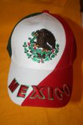 MEXICO EMBOSSED AND EMBROIDERED COUNTRY FLAG COLOR HAT CAP ... SOCCER FOOTBALL ... NEW