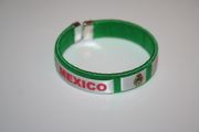 MEXICO GREEN FIFA WORLD CUP SOCCER FOOTBALL LOGO FLEXIBLE C BRACELET WRISTBAND .. NEW