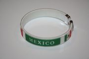 MEXICO RED COUNTRY FLAG FLEXBILE BRACELET WRISTBAND ... FIFA WORLD CUP SOCCER FOOTBALL... NEW
