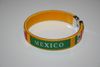 MEXICO YELLOW COUNTRY FLAG FLEXIBLE BRACELET WRISTBAND .. FIFA WORLD CUP SOCCER FOOTBALL ..  NEW