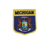 MICHIGAN USA SHIELD FLAG IRON ON PATCH CREST BADGE 3 X 3 1/2 INCHES ... NEW
