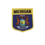 MICHIGAN USA SHIELD FLAG IRON ON PATCH CREST BADGE 3 X 3 1/2 INCHES ... NEW