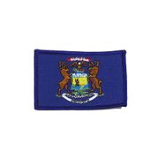 MICHIGAN USA STATE FLAG IRON ON PATCH CREST BADGE 2 1/8 X 3 1/4 INCHES ... NEW