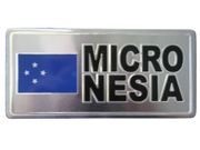 MICRONESIA COUNTRY FLAG SMALL METAL LICENSE PLATE DECAL STICKER EMBLEM .. NEW