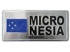 MICRONESIA COUNTRY FLAG SMALL METAL LICENSE PLATE DECAL STICKER EMBLEM .. NEW