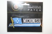 MICRONESIA COUNTRY FLAG WORD IRON ON PATCH CREST BADGE .. NEW