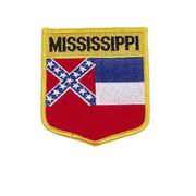MISSISSIPPI USA SHIELD FLAG IRON ON PATCH CREST BADGE 3 X 3 1/2 INCHES ... NEW