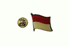 MONACO COUNTRY FLAG SMALL METAL LAPEL PIN BADGE . NEW