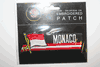 MONACO COUNTRY FLAG WORD IRON ON PATCH CREST BADGE .. NEW