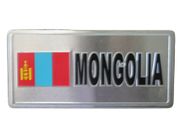 MONGOLIA COUNTRY FLAG SMALL SILVER METAL LICENSE PLATE STICKER DECAL EMBLEM . NEW