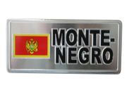 MONTENEGRO COUNTRY FLAG SILVER METAL SMALL LICENSE PLATE STICKER DECAL EMBLEM .. NEW