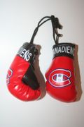 MONTREAL CANADIENS NHL HOCKEY MINIATURE BOXING GLOVES TO HANG OVER YOUR CAR MIRROR .. NEW