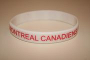 MONTREAL CANADIENS NHL HOCKEY  WHITE SILICONE BRACELET WITH LOGO (ADULT AND KIDS SIZES)