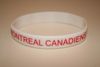 MONTREAL CANADIENS NHL HOCKEY  WHITE SILICONE BRACELET WITH LOGO (ADULT AND KIDS SIZES)