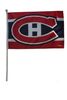 MONTREAL CANADIENS NHL LOGO 12" X 18" INCHES HIGH QUALITY STICK FLAG BANNER WITH 23" INCHES PLASTIC POLE .. NEW