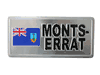 MONTSERRAT COUNTRY FLAG SMALL SILVER METAL LICENSE PLATE STICKER DECAL EMBLEM .. NEW