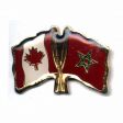 MOROCCO / CANADA COUNTRY FLAG SMALL METAL FRIENDSHIP LAPEL PIN BADGE .. NEW