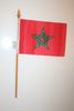 MOROCCO COUNTRY FLAG 4" X 6" SMALL STICK FLAG ON 10" POLE .. NEW