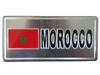 MOROCCO COUNTRY FLAG SMALL SILVER LICENSE PLATE STICKER DECAL EMBLEM . NEW