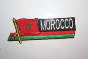 MOROCCO COUNTRY FLAG WORD IRON ON PATCH CREST BADGE .. NEW