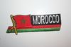MOROCCO COUNTRY FLAG WORD IRON ON PATCH CREST BADGE .. NEW