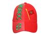MOROCCO RED COUNTRY FLAG EMBOSSED HAT CAP.
