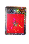 MOROCCO SQUARE COUNTRY FLAG METALLIC BUMPER STICKER DECAL .. SIZE 3" X 4" INCHES .. NEW