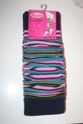 MULTI-COLOR HORIZONTAL STRIPED LEG WARMERS LEGGINGS ... 90-175 LBS ... NEW IN PACKAGE