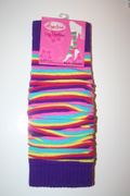 ***SOLD OUT ***MULTI COLOR STRIPED LEG WARMERS LEGGINGS .. 90-175 LBS .. NEW IN PACKAGE