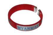 MYANMAR RED COUNTRY FLAG C' BRACELET WRISTBAND