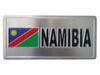 NAMIBIA COUNTRY FLAG SMALL SILVER METAL LICENSE PLATE STICKER DECAL EMBLEM .. NEW