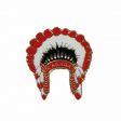 NATIVE AMERICAN CANADA HEADRESS SMALL METAL LAPEL PIN BADGE .. NEW