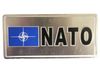 NATO FLAG SMALL SILVER METAL LICENSE PLATE STICKER DECAL EMBLEM . NEW