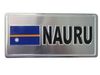 NAURU COUNTRY FLAG SMALL SILVER METAL DECAL STICKER EMBLEM .. NEW