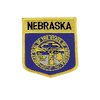 NEBRASKA USA SHIELD FLAG IRON ON PATCH CREST BADGE 3 X 3 1/2 INCHES ... NEW