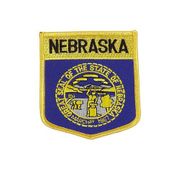 NEBRASKA USA SHIELD FLAG IRON ON PATCH CREST BADGE 3 X 3 1/2 INCHES ... NEW