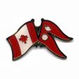 NEPAL / CANADA COUNTRY FLAG SMALL METAL FRIENDSHIP LAPEL PIN BADGE .. NEW
