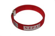 NEPAL RED COUNTRY FLAG C' BRACELET WRISTBAND