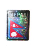 NEPAL SQUARE COUNTRY FLAG METALLIC BUMPER STICKER DECAL .. SIZE 3" X 4" INCHES .. NEW