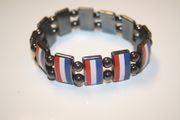 NETHERLAND COUNTRY FLAG FLEXIBLE METAL SPORTS BRACELET ... FIFA WORLD CUP SOCCER FOOTBALL ... NEW