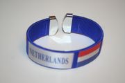 NETHERLANDS BLUE SUPER THICK COUNTRY FLAG BRACELET WRISTBAND .. FIFA WORLD CUP SOCCER FOOTBALL .. NEW