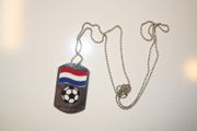 NETHERLANDS COUNTRY FLAG SUPER THICK DOG TAG NECKLACE .... SOCCER FOOTBALL ... NEW