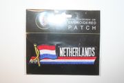 NETHERLANDS COUNTRY FLAG WORD IRON ON PATCH CREST BADGE .. NEW