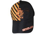 NETHERLANDS HOLLAND BLACK WITH ORANGE STRIPES KNVB LOGO FLEXFIT HAT CAP .. FIFA SOCCER WORLD CUP .. NEW