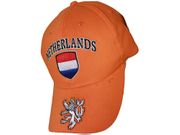 NETHERLANDS HOLLAND ORANGE COUNTRY FLAG WITH LION ON BRIM EMBROIDERED  HAT CAP .. FIFA SOCCER WORLD CUP .. NEW