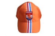 NETHERLANDS HOLLAND ORANGE WITH COLORED STRIPES COUNTRY FLAG WITH LION EMBOSSED HAT CAP .. NEW