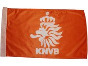 NETHERLANDS HOLLANDS ORANGE 12" X 18" INCHES KNVB LOGO HIGH QUALITY FLAG WITH SLEAVE WITHOUT STICK .. FIFA SOCCER WORLD CUP .. NEW