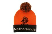 NETHERLANDS ORANGE BLACK KNVB LOGO FIFA SOCCER WORLD CUP TOQUE HAT WITH POM POM