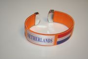NETHERLANDS ORANGE SUPER THICK COUNTRY FLAG BRACELET WRISTBAND .. FIFA WORLD CUP SOCCER FOOTBALL .. NEW